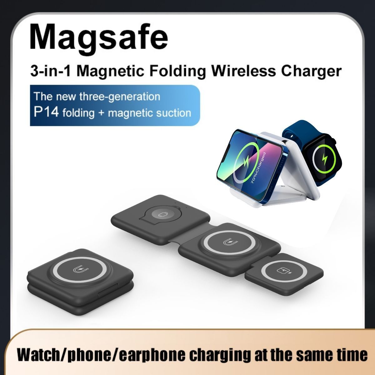 Folding Magnetic Suction Wireless Charger 3-in-1 Folding Magnetic Suction Wireless Charger 3-in-1